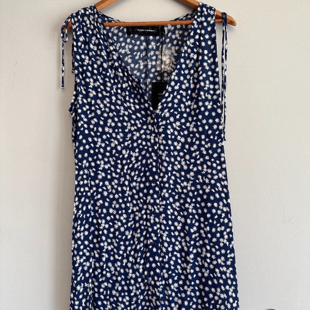 Code x Mode NWT Floral Sleeveless Vneck Button Down Mini Dress Women's MEDIUM